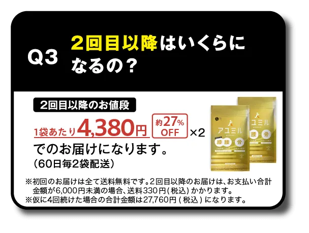 質問3 2回目以降の価格について