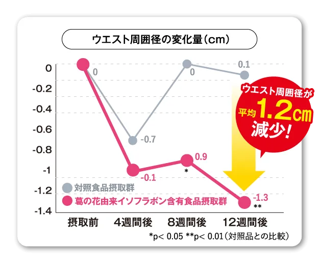 ウェスト周囲径の変化量